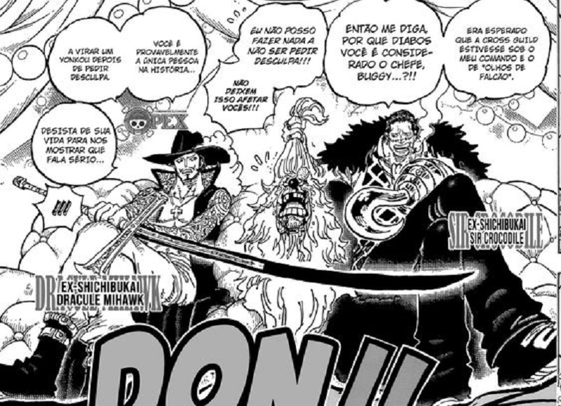 One Piece 1082 Spoiler: Buggy's Aspiration to Become Pirate King and the Irritated Reactions of Mihawk and Crocodile