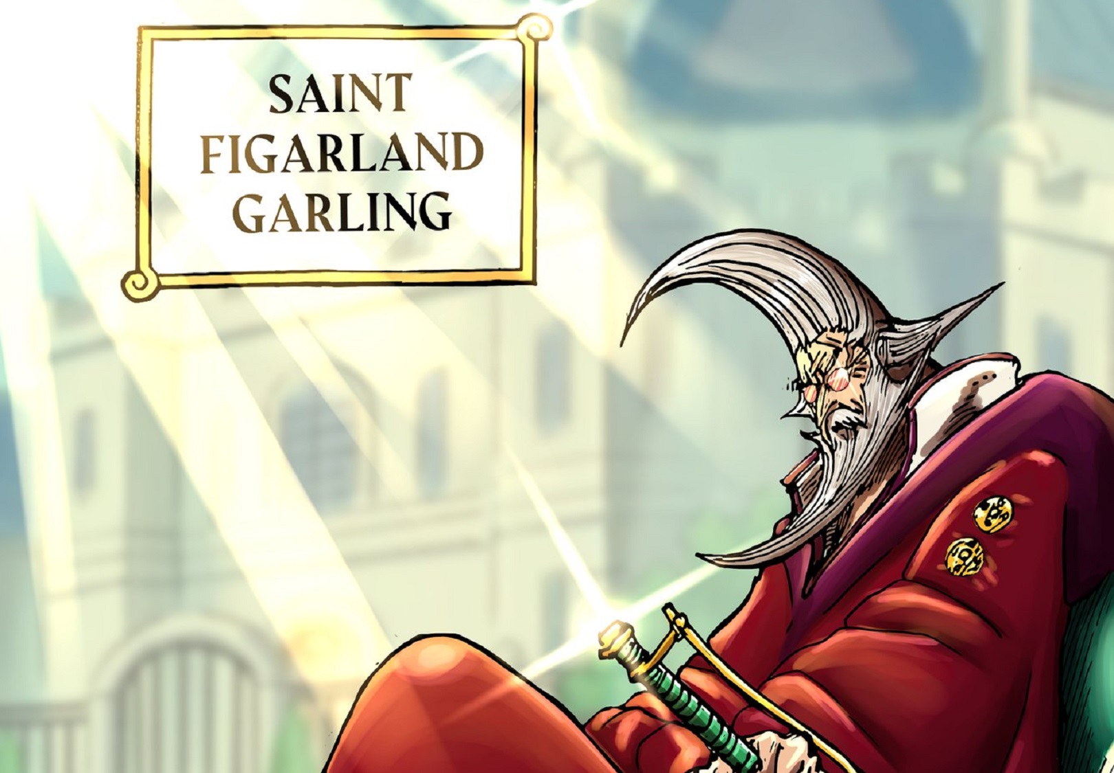 So Leader of the Holy Knights:Figarland Garling. What are you think about  his power lvl? Is he Admiral lvl? Or above them/Below them? (1086  Spoiler:………………..He is the Former King of God Valley 